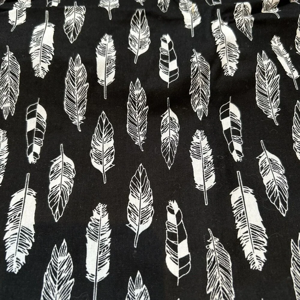 Waverly Feather Print Cotton Quilting Fabric Black & White 27